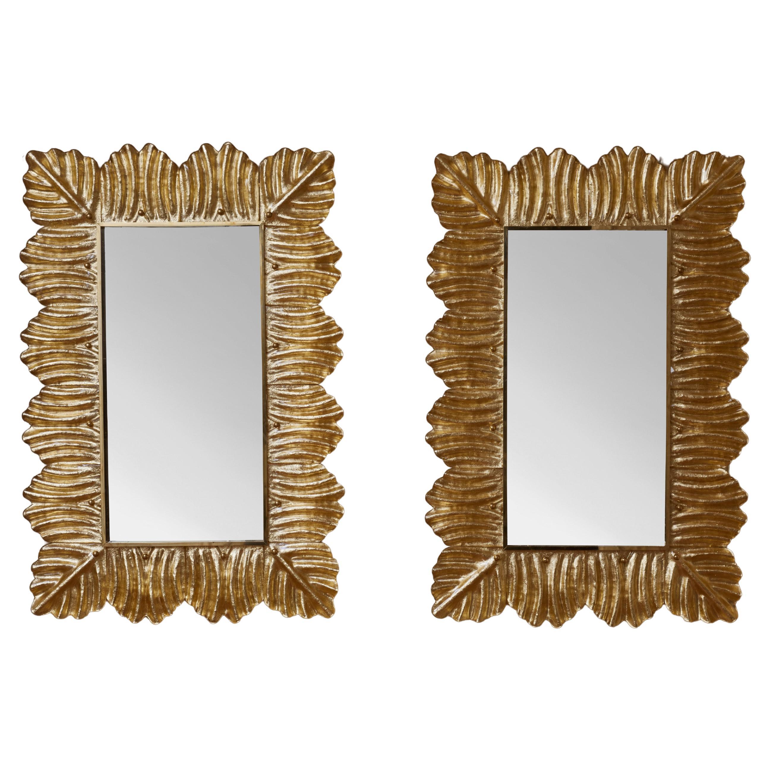 pair of "Leaf" mirrors by Studio Glustin For Sale