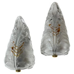 Pair of Leaf Murano Sconces