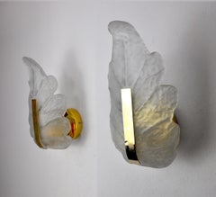 Pair of "Leaf" Sconces by Carl Fagerlund, Murano Glass, Germany, 1970