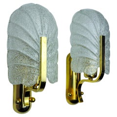 Pair of "leaf" sconces by Carl Fagerlund, Murano glass, Germany, 1970