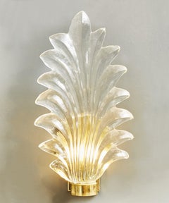 Paar „Blatt“-Wandleuchter aus Muranoglas von Studio Glustin