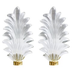 Pair of "Leaf" Sconces in Murano Glass by Studio Glustin