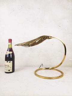 Pair of Leaf-Shaped Brass Table Lamps by Tommaso Barbi