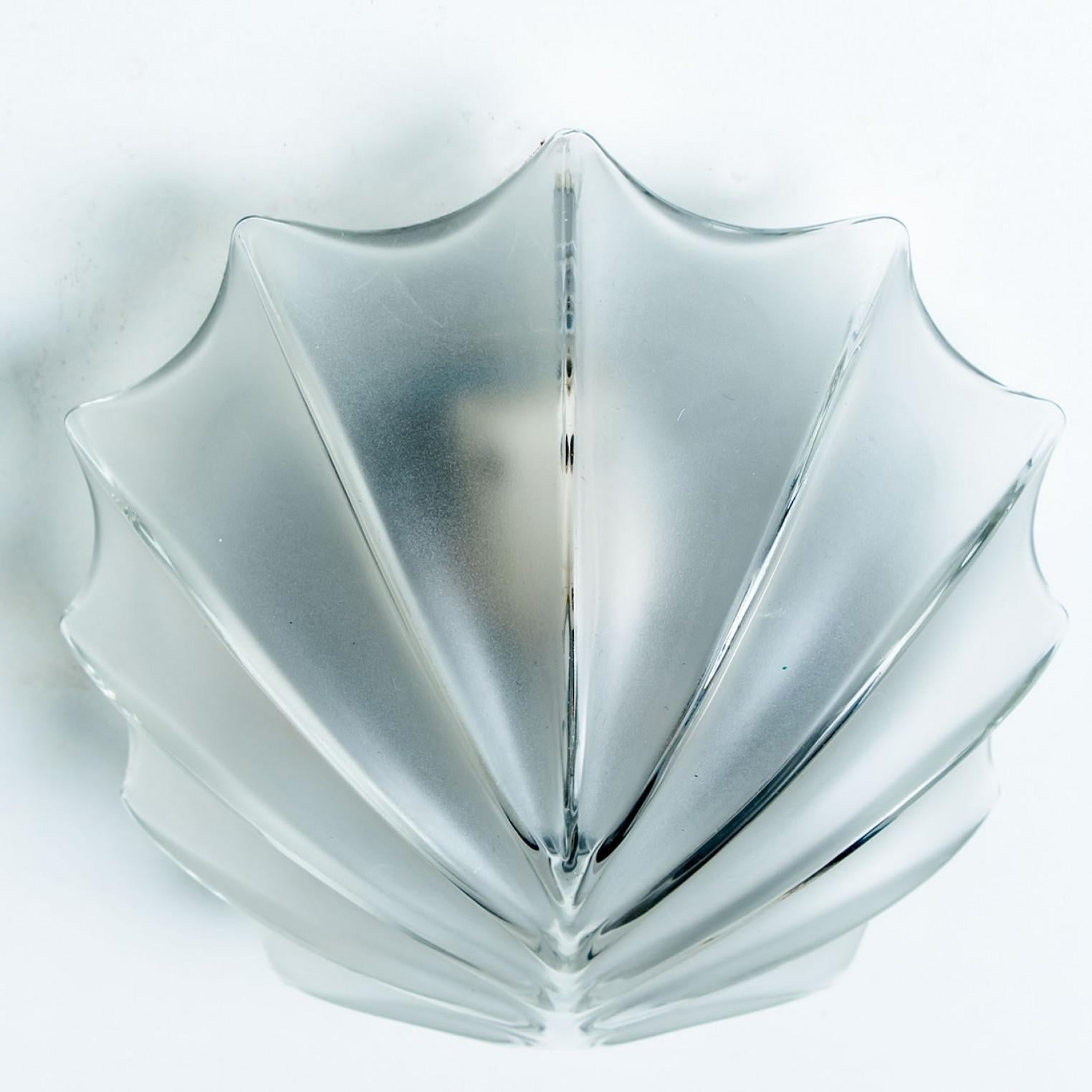 Altro Coppia di applique in vetro a forma di foglia, Germania 1960 in vendita