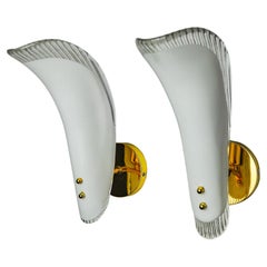 Pair of "leaf" wall lights, Murano glass, Italy, 1970