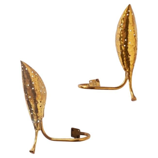 Paar Blatt-Wand- oder Nachttischlampen von Angelo Lelii für Arredoluce, Italien, 1950er Jahre (Moderne der Mitte des Jahrhunderts) im Angebot