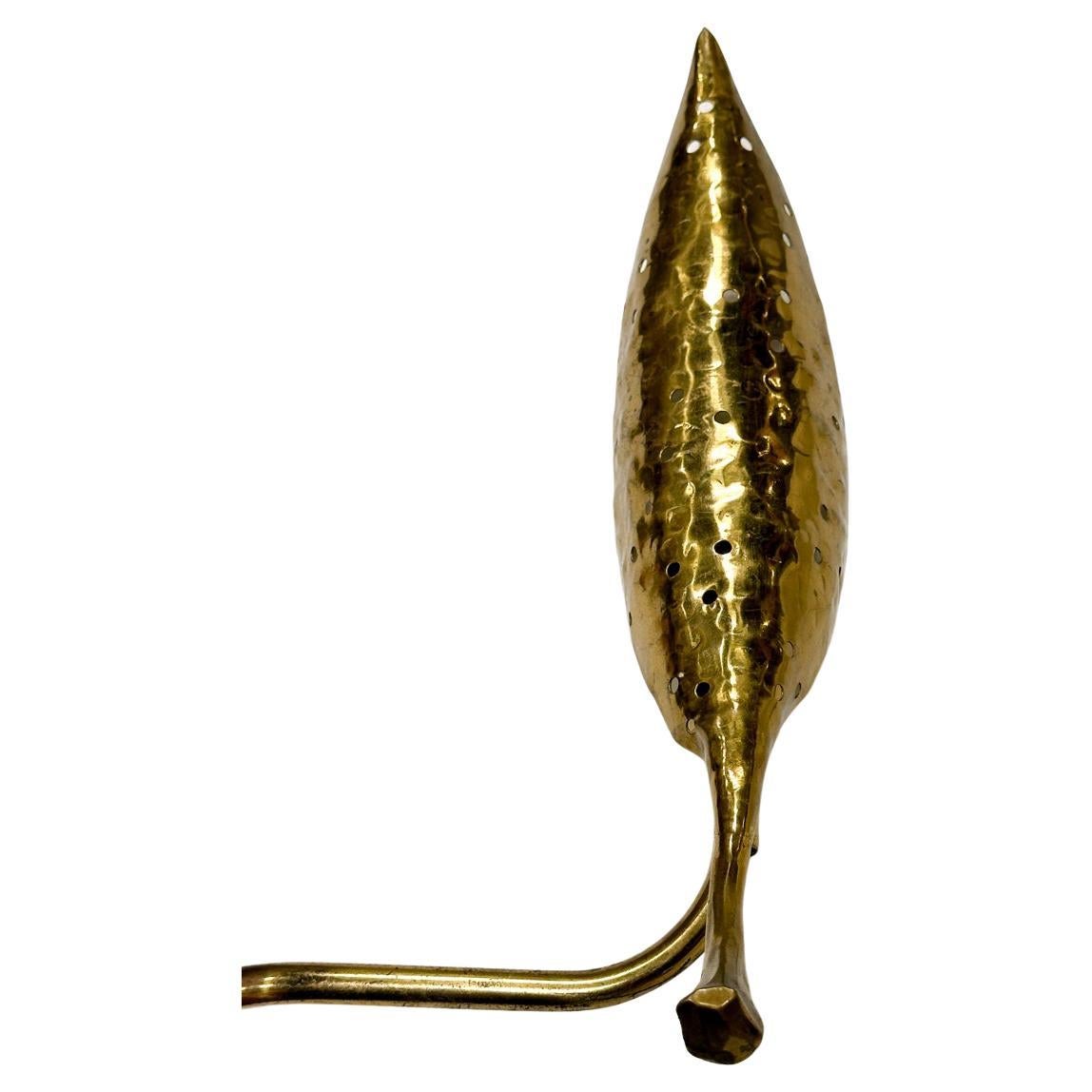 Paar Blatt-Wand- oder Nachttischlampen von Angelo Lelii für Arredoluce, Italien, 1950er Jahre (Gehämmert) im Angebot