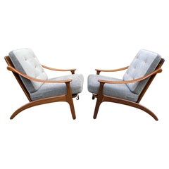 Paire de chaises longues Lean Back d'Arne Hovmand Olsen pour P.Mikkelsen