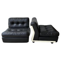 Pair of Leather Amanta Chairs by Mario Bellini , B/B Italia Edition 1970’s