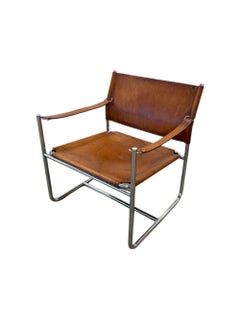 Pair of Leather “Amiral” Lounge Chairs in Leather by Karin Mobring, 1970s