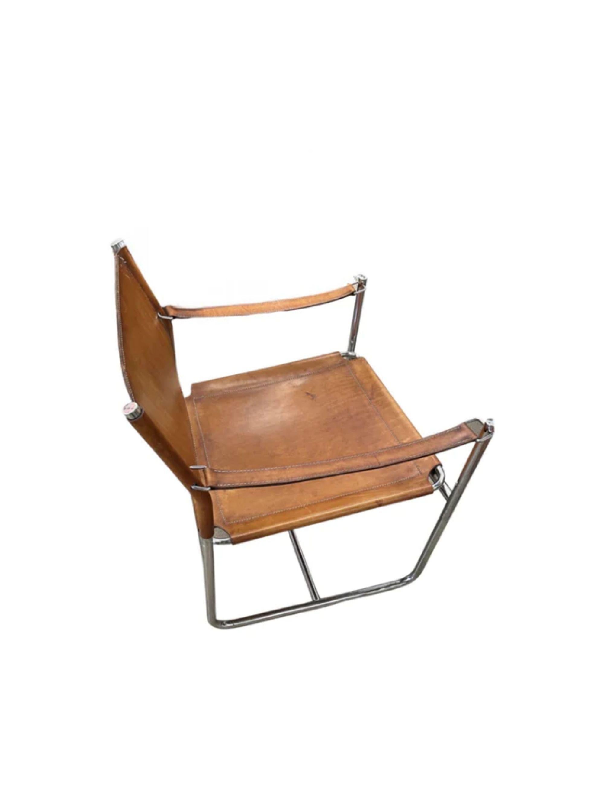 Mid-Century Modern Pair of Leather “Amiral” Lounge Chairs in Leather by Karin Mobring, 1970s