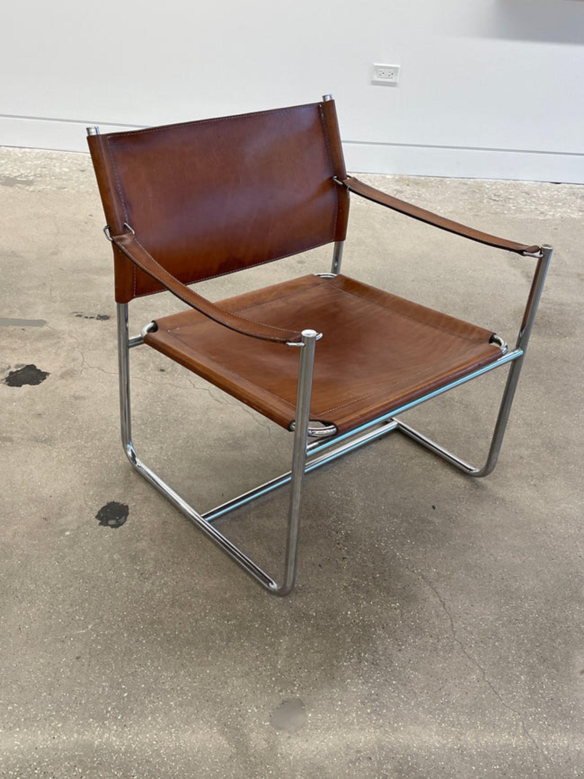Swedish Pair of Leather “Amiral” Lounge Chairs in Leather by Karin Mobring, 1970s