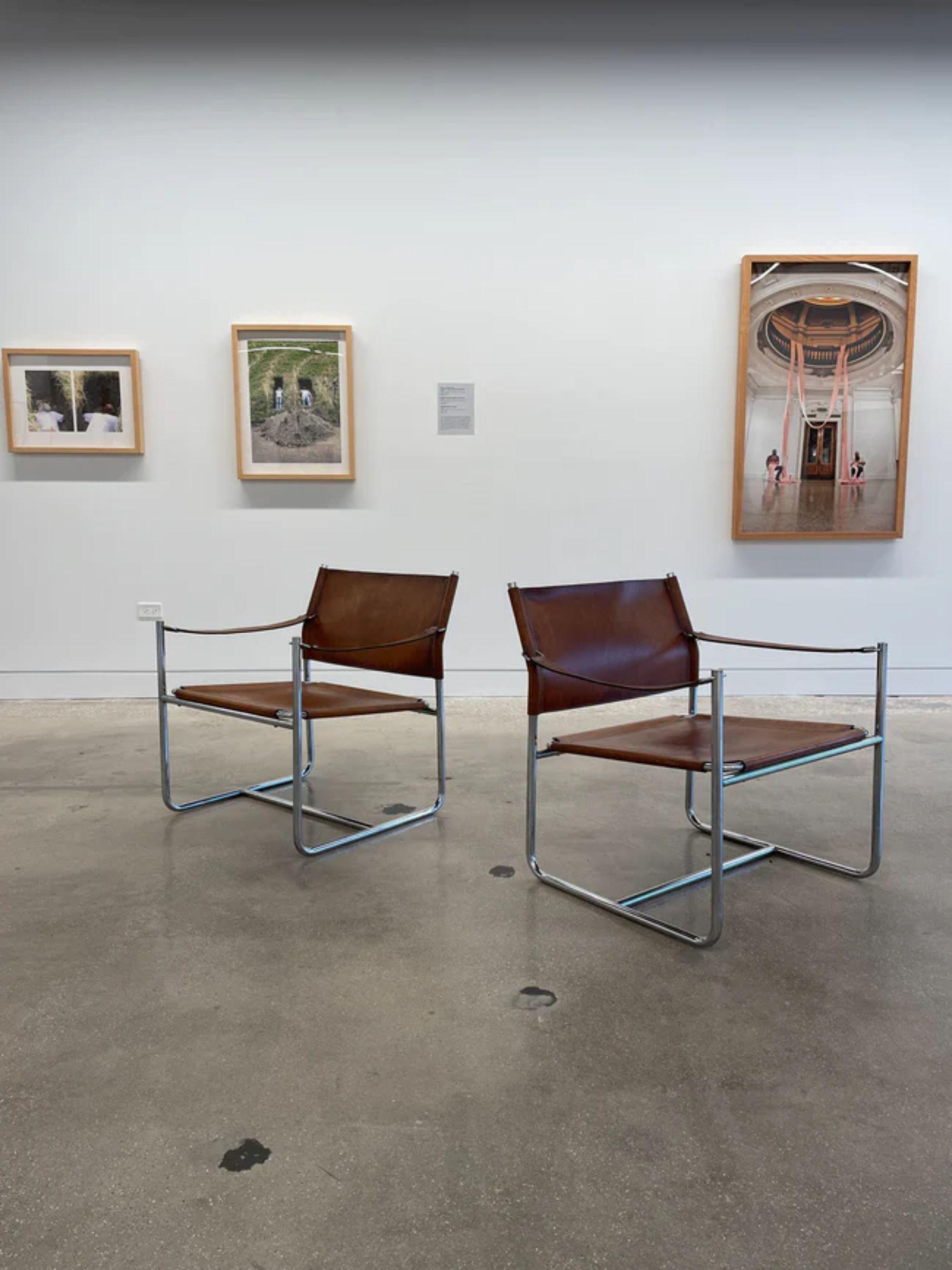 Pair of Leather “Amiral” Lounge Chairs in Leather by Karin Mobring, 1970s In Good Condition In Skokie, IL