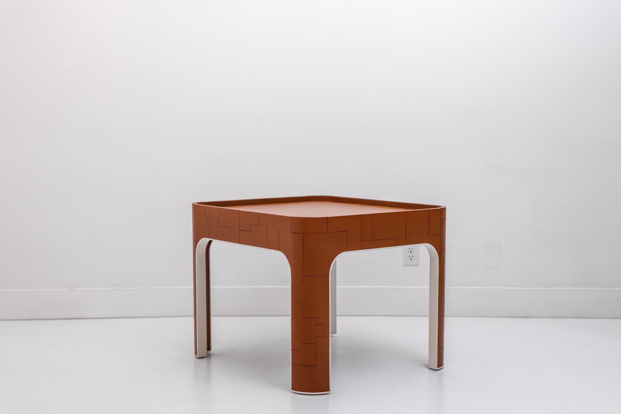 Pair of Leather and Lacquered Side Tables by John Dickinson for Randolf & Hein 5