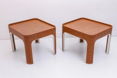 Pair of Leather and Lacquered Side Tables by John Dickinson for Randolf & Hein