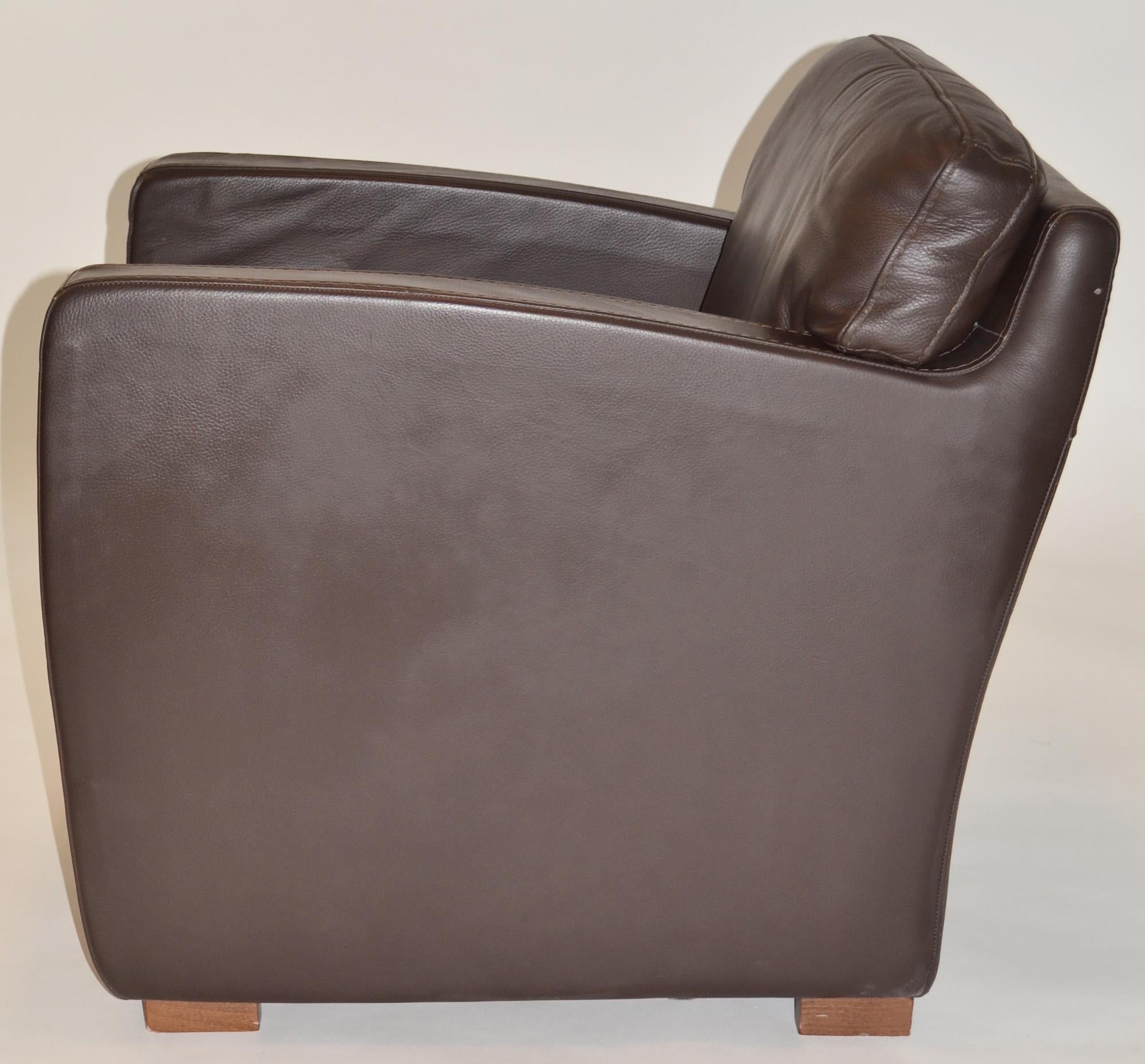 20th Century Pair of Leather Arm or Club Chairs by Roche Bobois