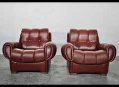 Pair of Leather Armchairs, 1970s
