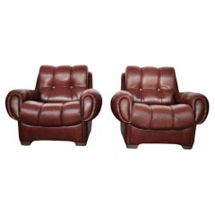 Pair of Leather Armchairs, 1970s