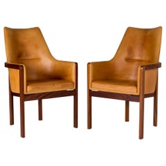 Pair of Leather Armchairs by Bernt Petersen