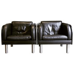 Pair of Leather Armchairs by Jörgen Gammelgaard for Erik Jørgensen Møbelfabrik 