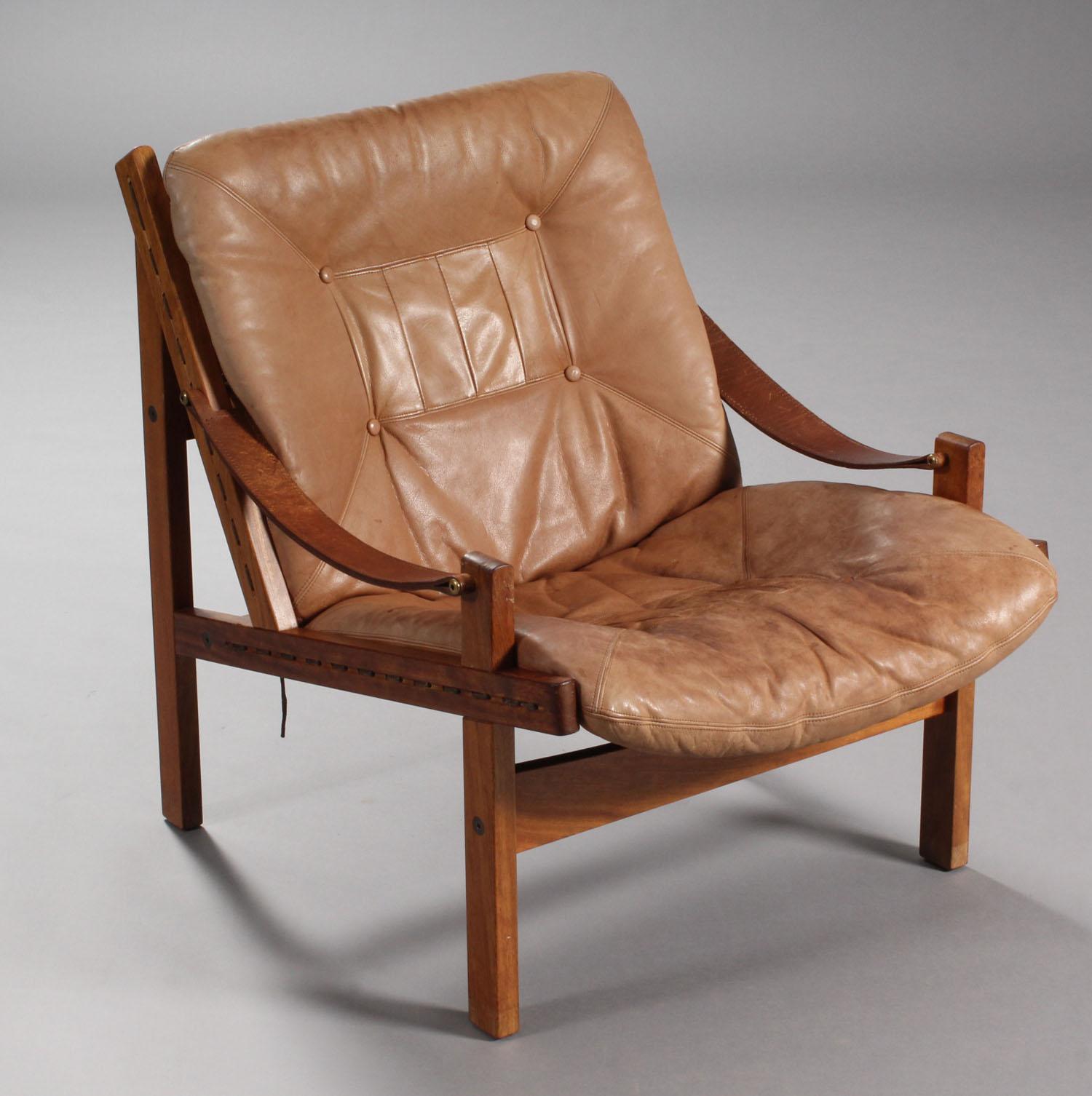 Pair of Leather Armchairs by Thorbjørn Afdal In Good Condition In Hudson, NY