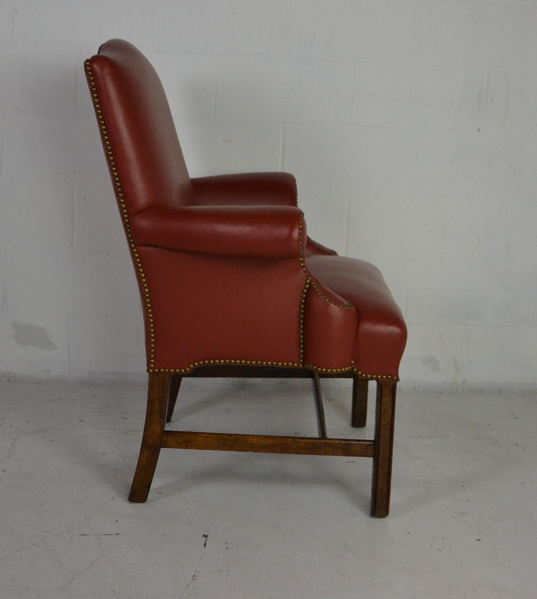 American Pair of Leather Armchairs