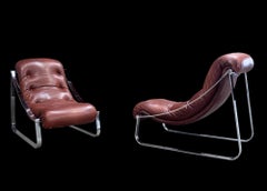 Pair of Leather Armchairs Roche & Bobois circa 1970