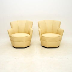 Pareja de sillones Art Decó de cuero