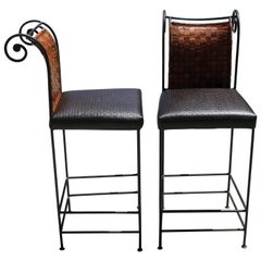 Pair of Leather Bar Stools