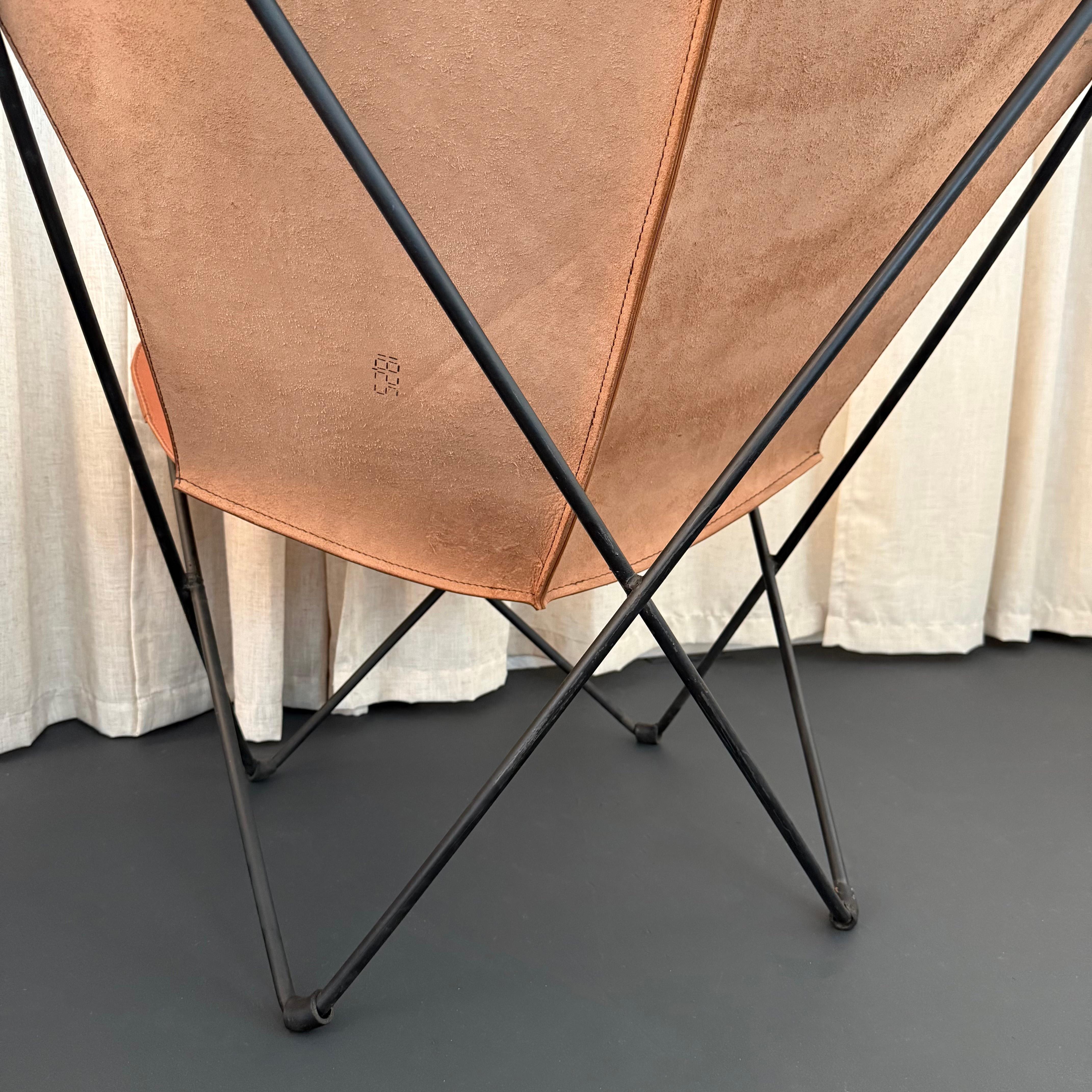 Paar Schmetterlingsstühle aus Leder von Jorge Ferrari-Hardoy für Knoll im Angebot 5