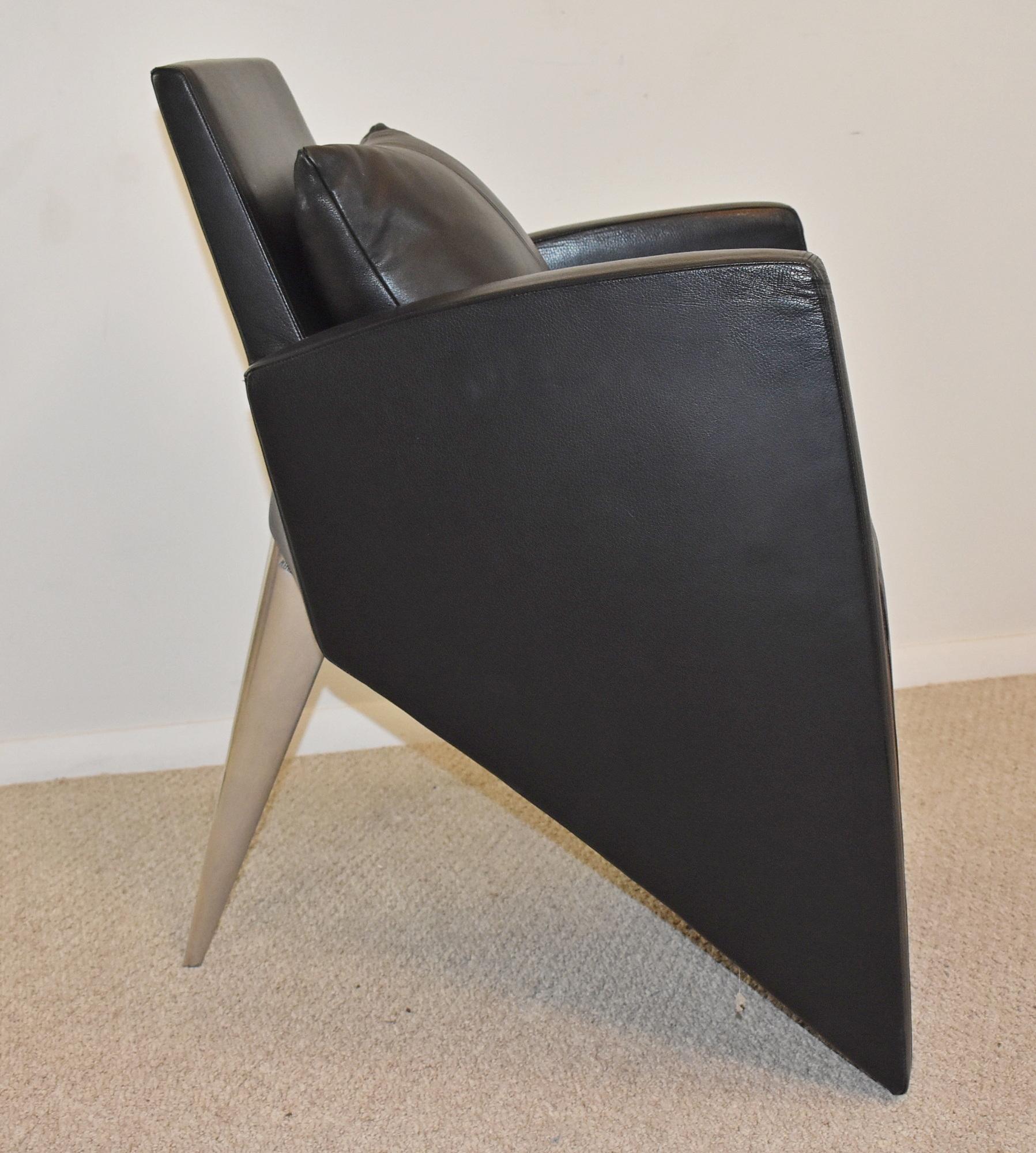 Paire de chaises en cuir de Philippe Starck pour Aleph Bon état - En vente à Toledo, OH
