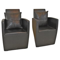 Paire de chaises en cuir de Philippe Starck pour Aleph