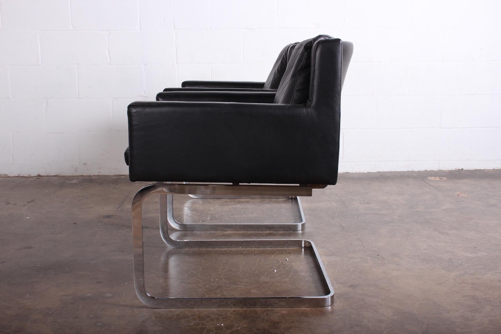 Pair of Leather Chairs by Robert Haussmann for Stendig 5