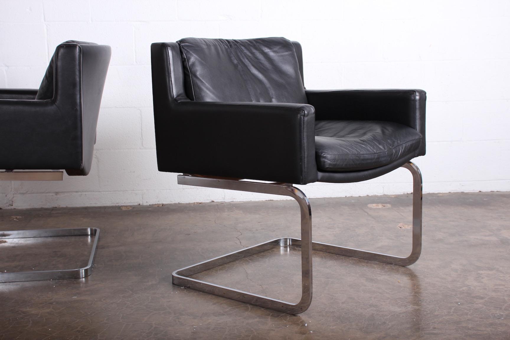 Pair of Leather Chairs by Robert Haussmann for Stendig 8