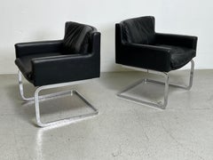 Pair of Leather Chairs by Robert Haussmann for Stendig