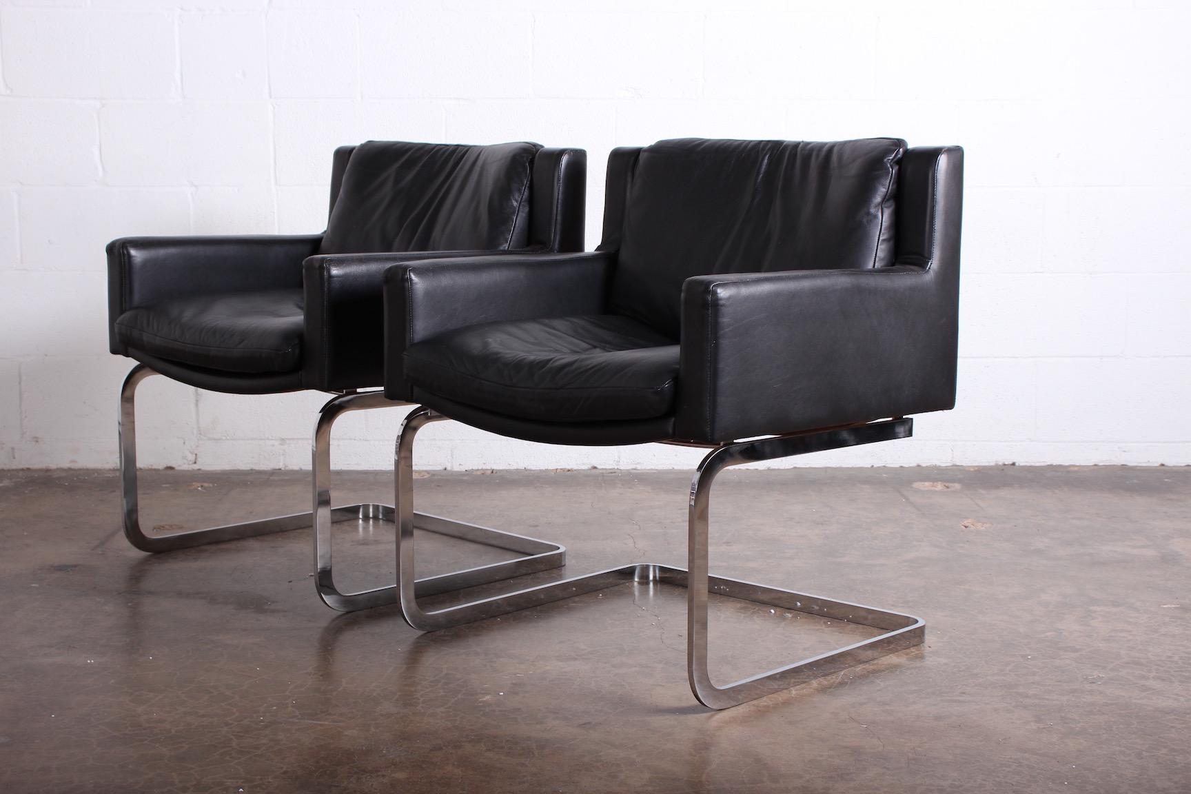 Pair of Leather Chairs by Robert Haussmann for Stendig 2