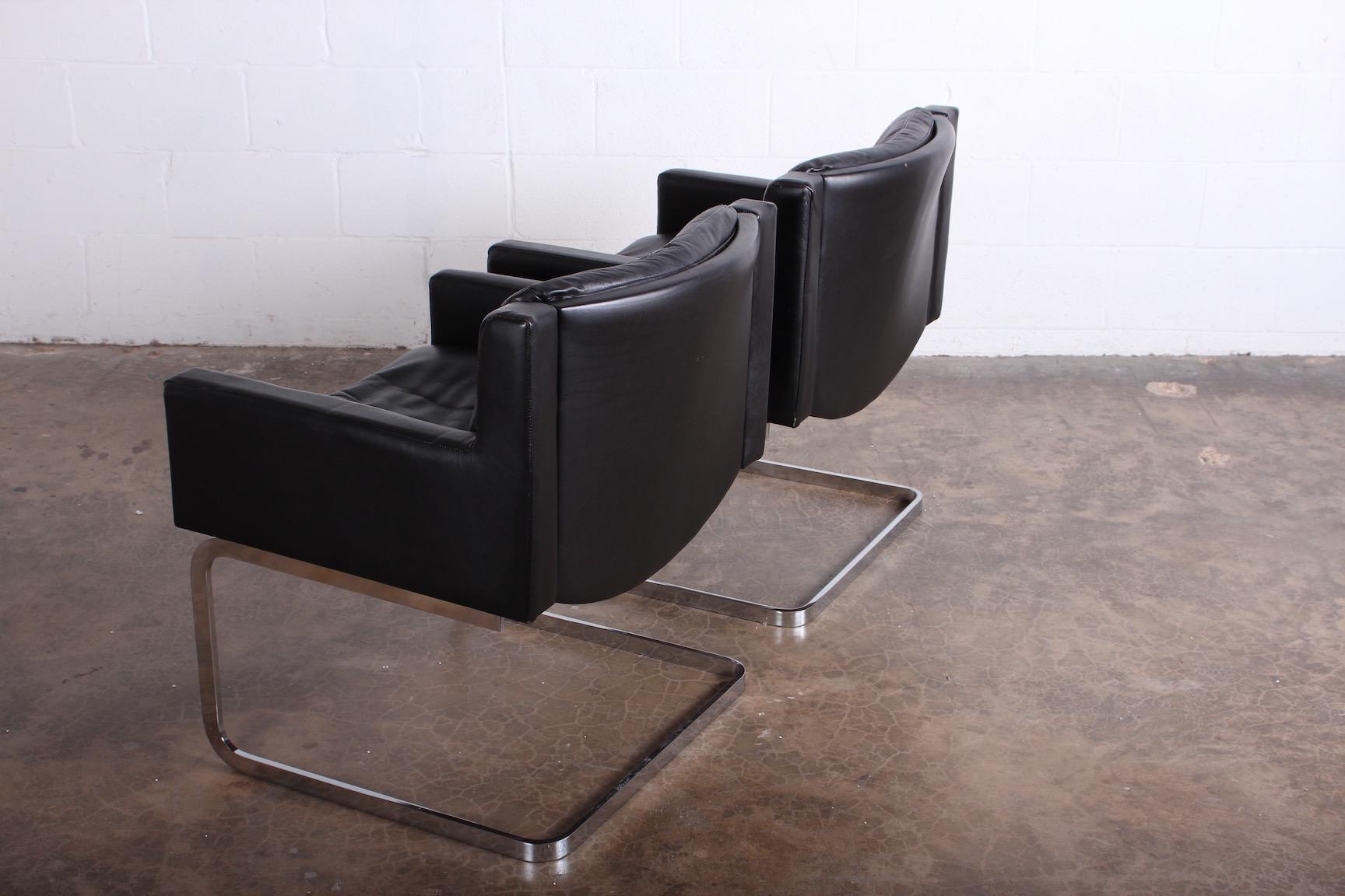 Pair of Leather Chairs by Robert Haussmann for Stendig 3