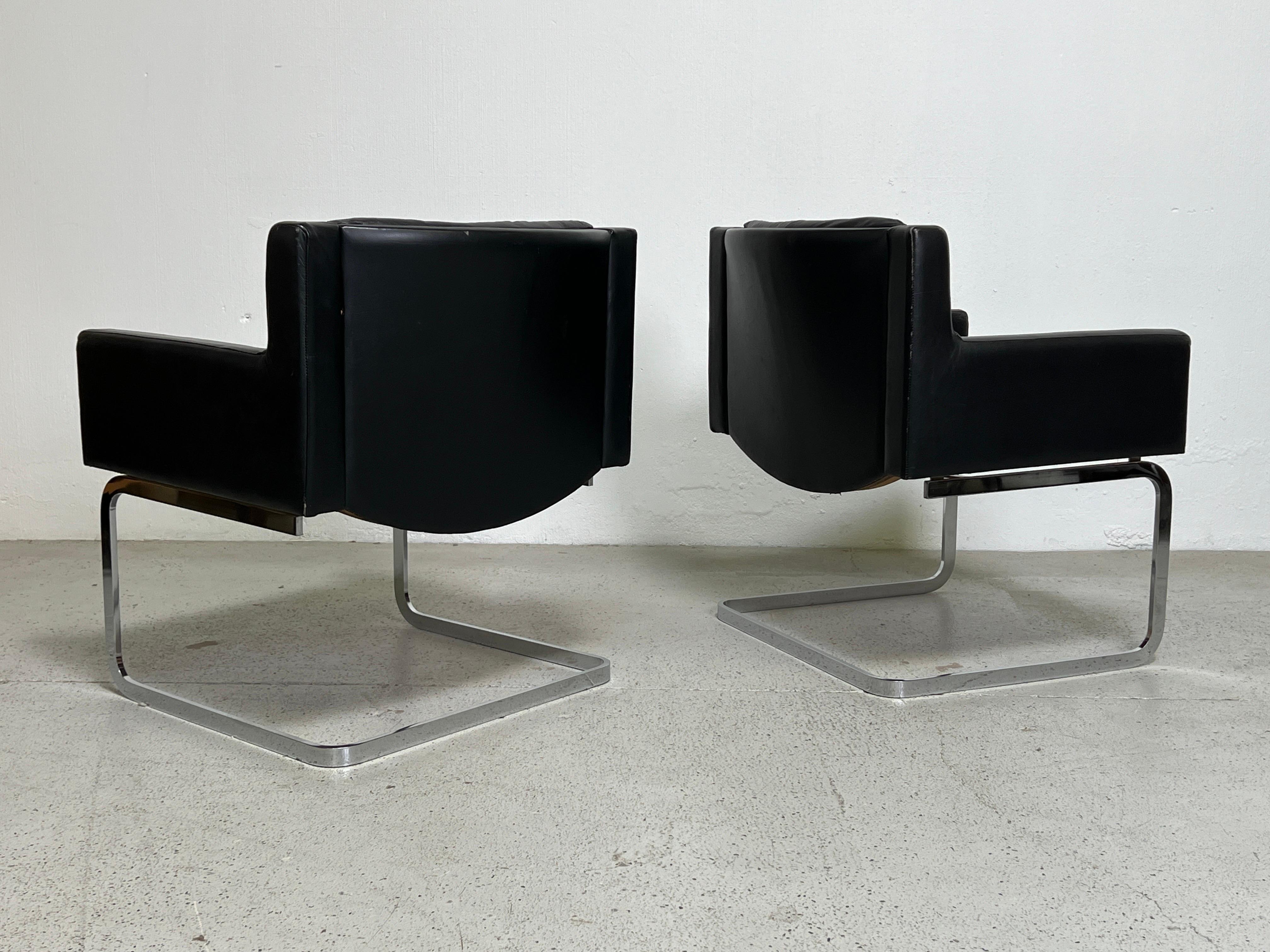 Paire de chaises en cuir de Robert Haussmann pour Stendig en vente 4