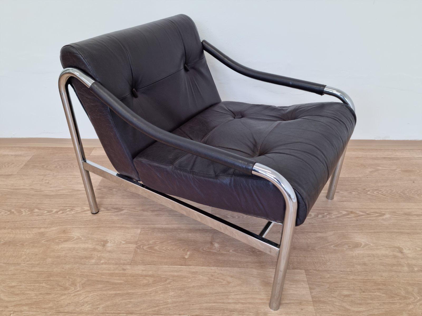 Mid-Century Modern Paire de chaises en cuir conçues par Tim Bates pour PIEFF, Angleterre, vers 1970 en vente