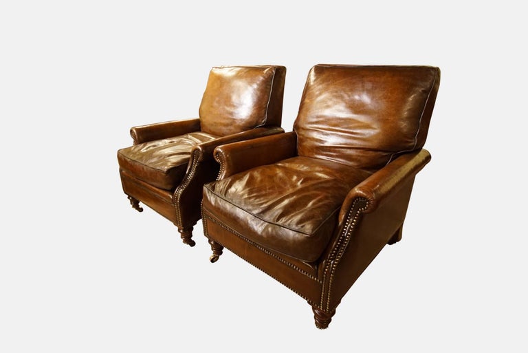 Pair of Leather Chairs For Sale at 1stDibs