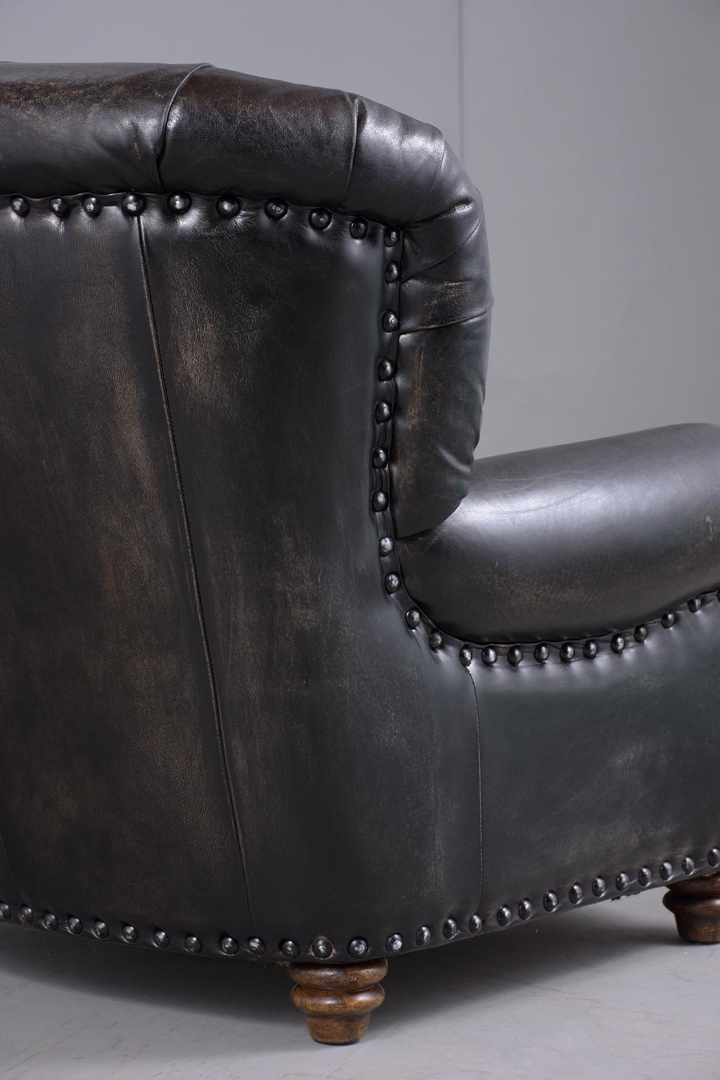 Pair of Leather Chesterfield Chairs 5