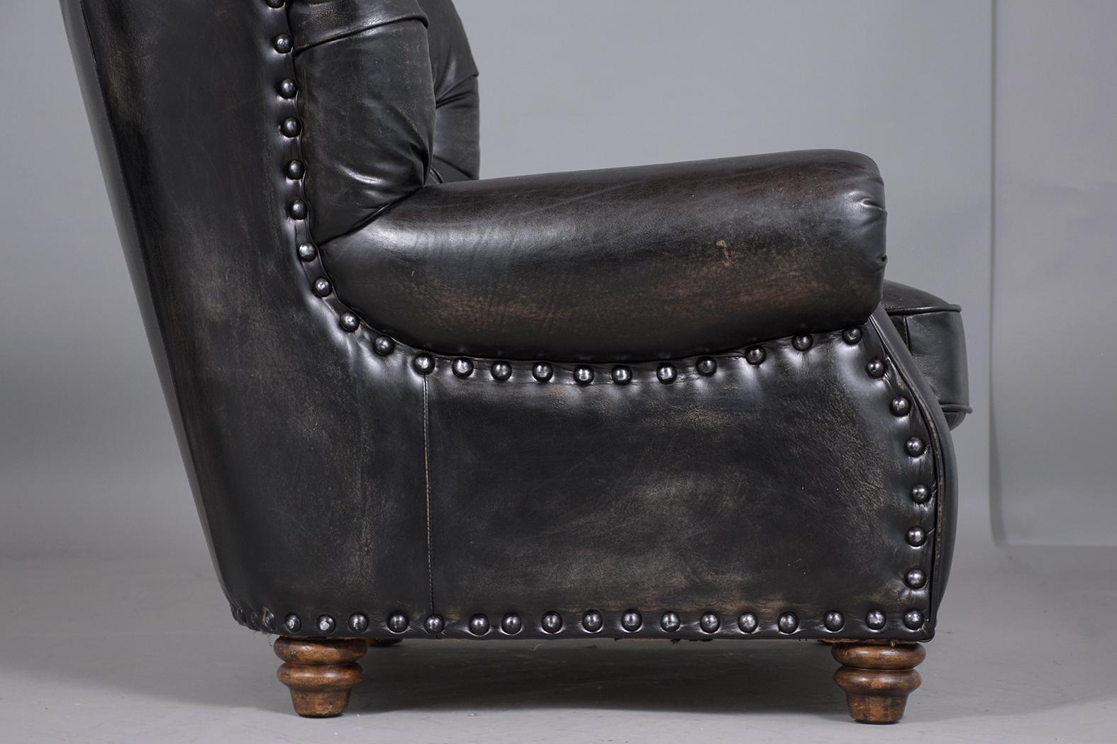 Pair of Leather Chesterfield Chairs 1