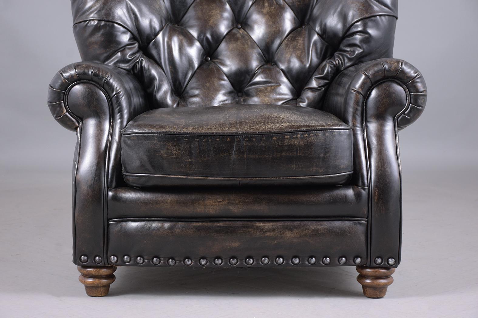Pair of Leather Chesterfield Chairs 2