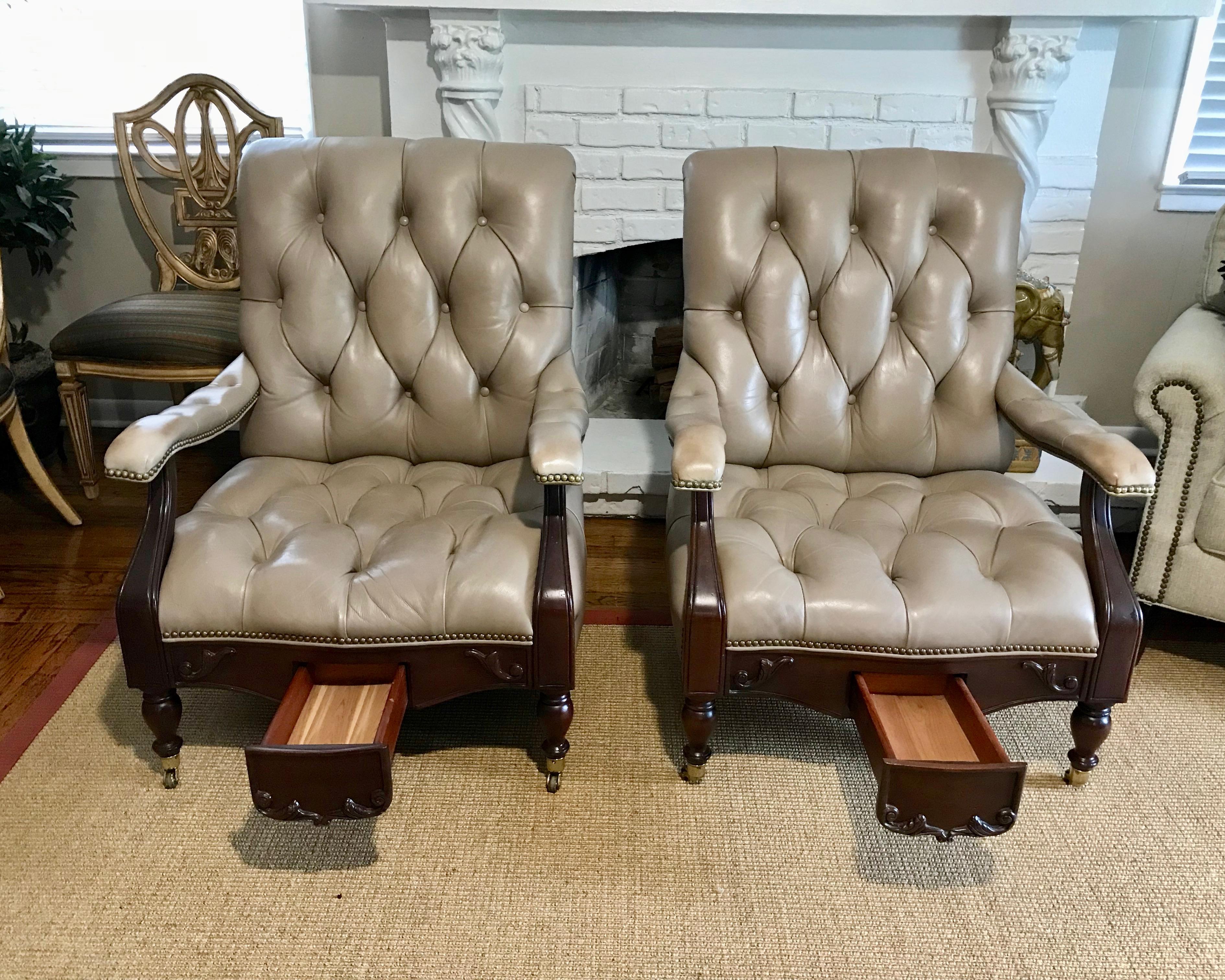 leather cigar chairs