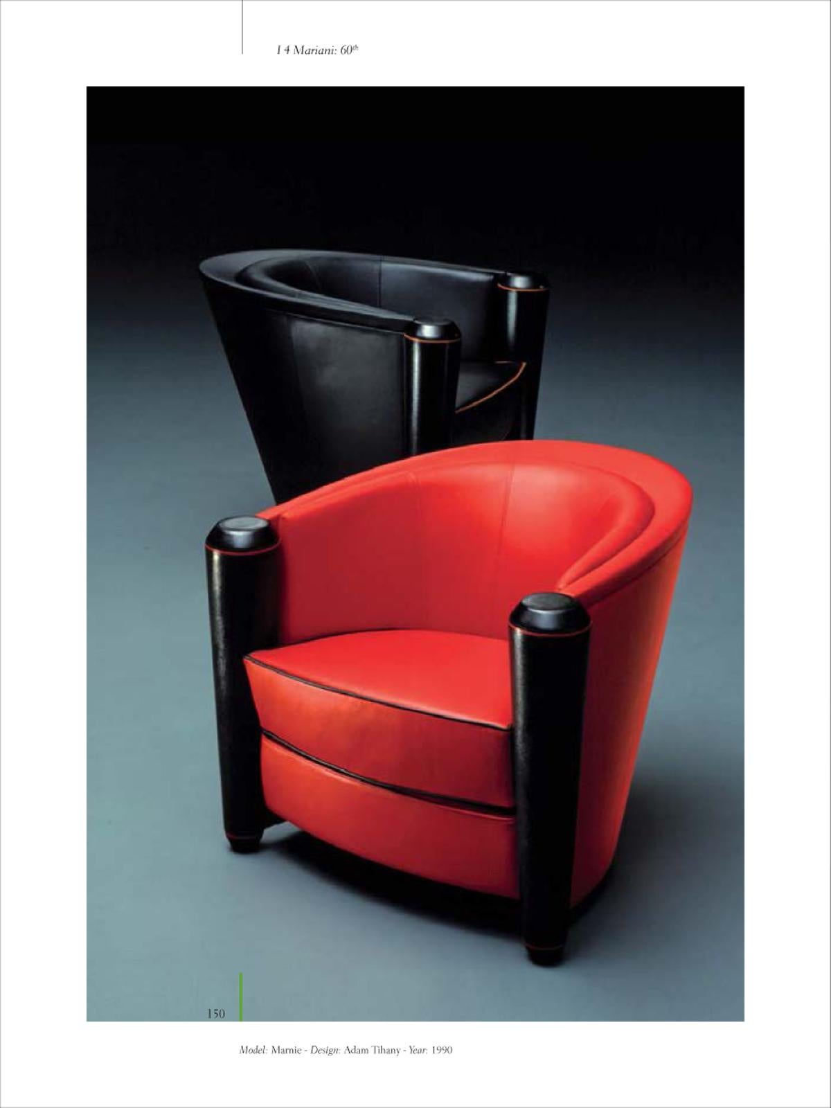 Pair of 'Marnie' Leather Club Chairs by Adam Tihany for i4 Mariani, Italy 1987 12