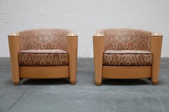 Pair of 'Marnie' Leather Club Chairs by Adam Tihany for i4 Mariani, Italy 1987
