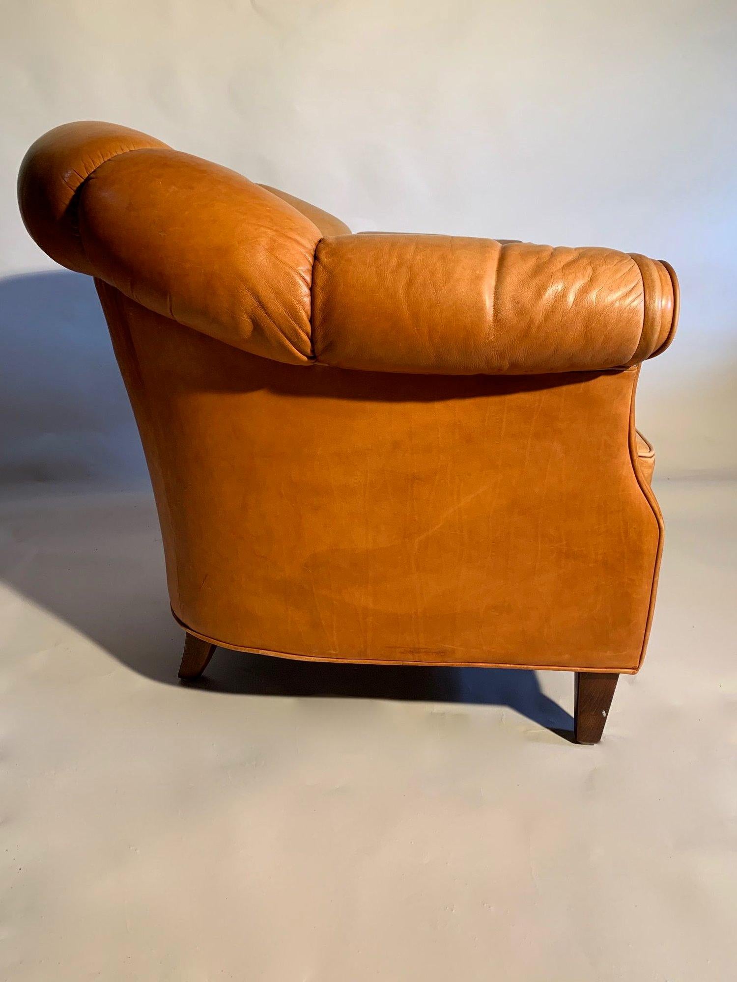 Swedish Pair of Leather Club Chairs D425