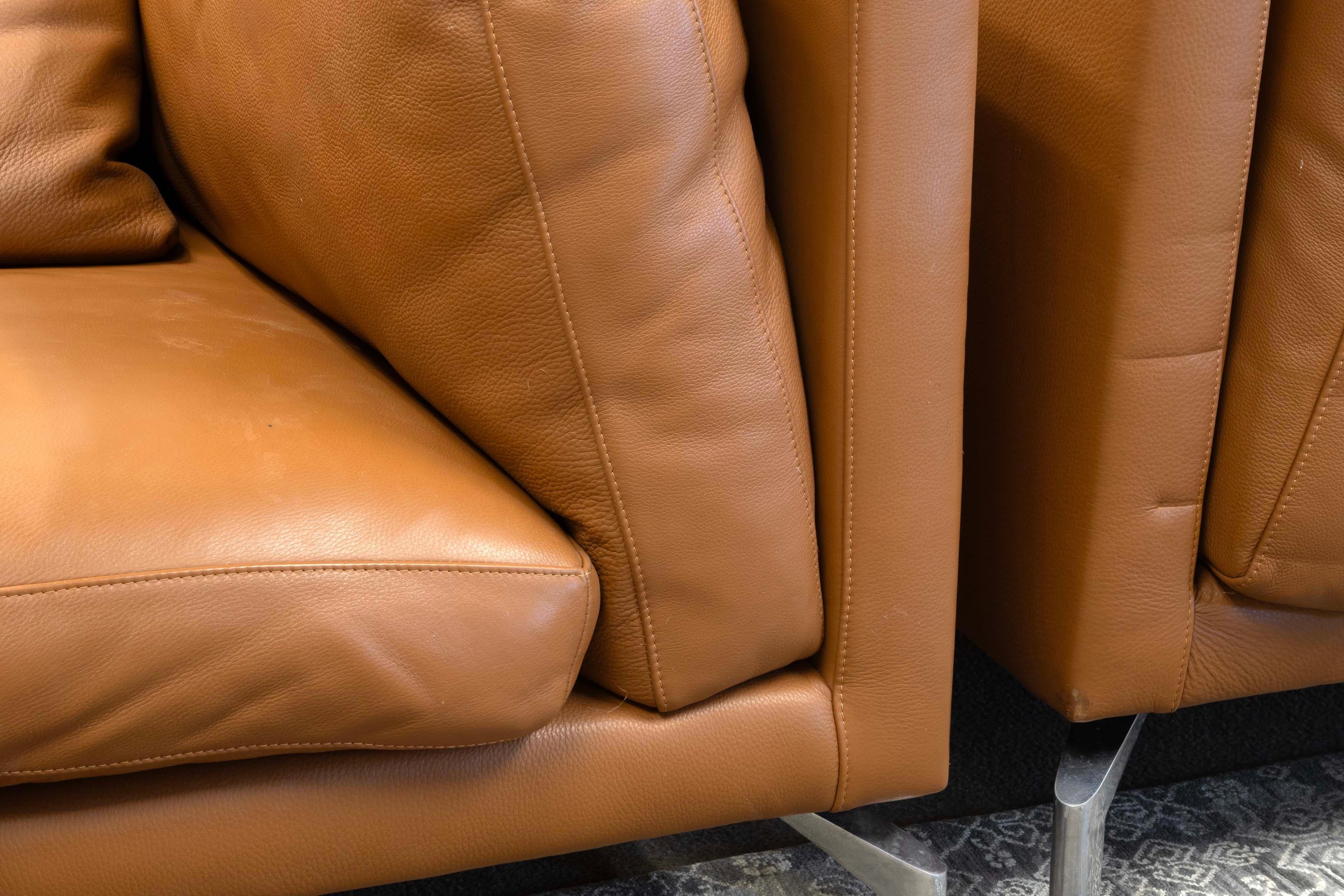 Pair of Leather Comolino Armchairs by Giorgio Soressi Contemporary Modern 6