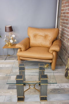 Pair of Leather Coronado Armchairs Design Afra & Tobia Scarpa for B&B Italia