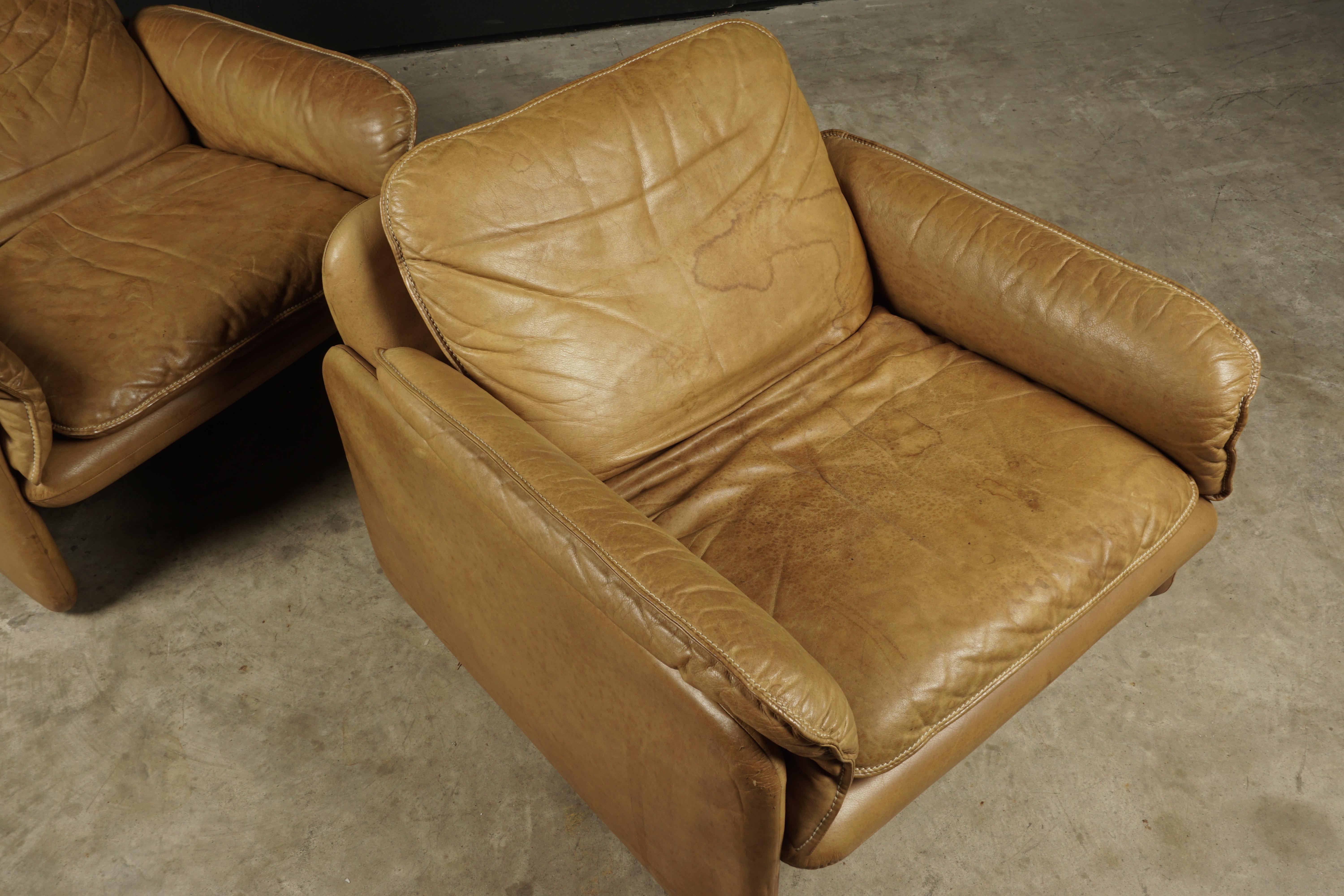 Vintage Pair of Leather DS61 De Sede Lounge Chairs, from Switzerland, circa 1980 2